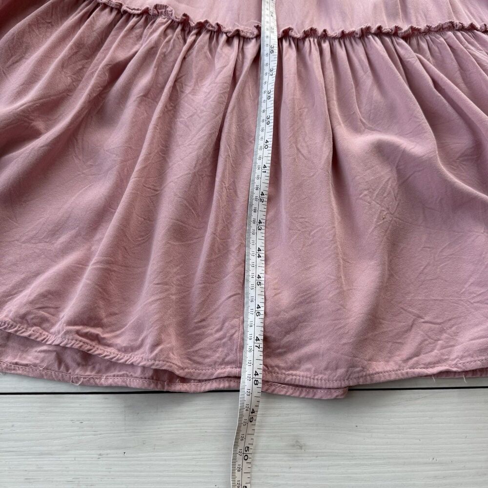 Fore Womens Pink Tiered Maxi Dress Size Medium Cottagecore Prairie Boho Peasant - Picture 9 of 10